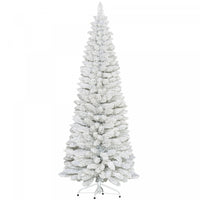 Homcom Sapin De Noel Floque Avec Pointes De Branches Realistes, Blanc