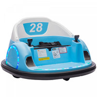 Qaba Voiture Electrique Avec Rotation A 360 Degres 12v, Telecommande, Lumieres Led, Klaxon, Pour Les