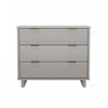 Commode contemporaine Elara 38\" en bois massif, gris clair (3 tiroirs)