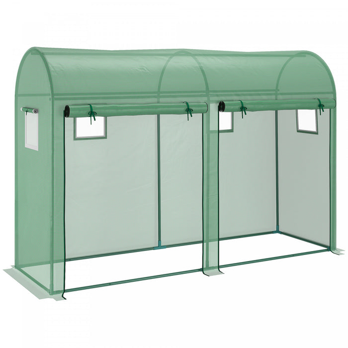 Outsunny Serre De Jardin Exterieure 9,8' X 3,3' X 6,6', Serre De Culture De Plantes A Cadre En Acier Avec Doubles Portes Et 4 Fenetres, Couverture En Pe Pour Jardin, Patio, Vert