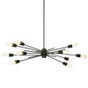 Luminaire suspendu horizontal Nebraska de Dainolite avec fini espresso et 10 ampoules