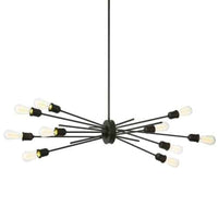 Luminaire suspendu horizontal Nebraska de Dainolite avec fini espresso et 10 ampoules