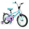 Costway 16\" Velo Pour Enfants Avec Guidon Reglable De Selle Roues D'entrainement Amovibles Frein A Main Bleu