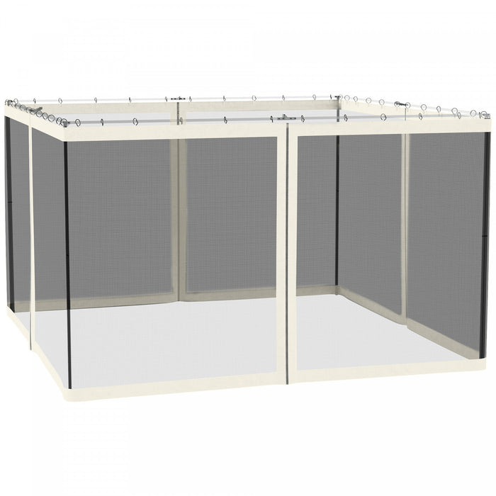 Outsunny Moustiquaire De Remplacement Pour Tonnelle, 10' X 12', Blanc