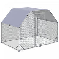 Pawhut Poulailler En Metal Pour 4 A 6 Poulets, Enclos A Poules D'exterieur Avec Couverture Pour Ferm