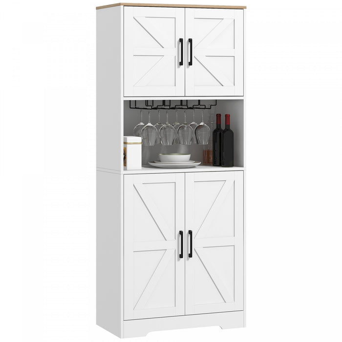 HOMCOM Armoire de rangement pour garde-manger de cuisine, blanc