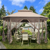 Marque Costway 304,8 Cm X 365,7 Cm Gazebo De Patio Octogonal Avec Double Auvent Et Parois Laterales En Filets