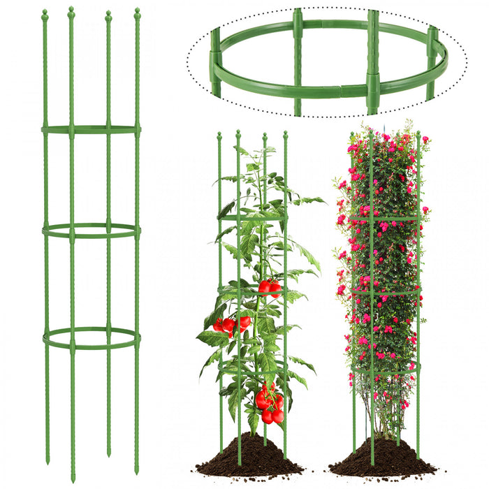 Costway 2-pack Garden Trellis 57\" Support De Plante Et Cages A Tomates Avec Hauteur Reglable