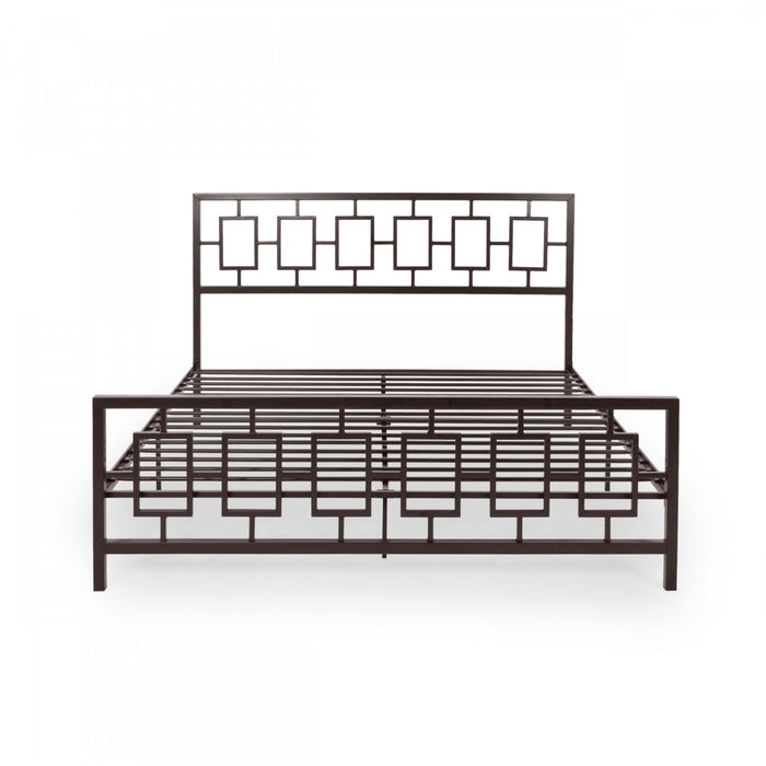 Henry Cadre De Lit En Metal Avec Tete De Lit Vintage, Taille King, Cuivre