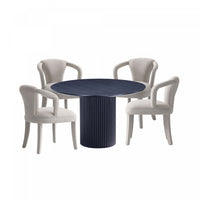 Ensemble de salle a manger chic industriel moderne Hathaway et Palmer 5 pieces, finition Poussiere d’or et noir