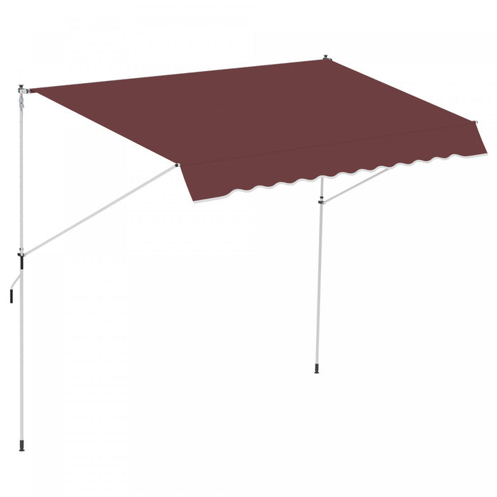 Outsunny Auvent Retractable Manuel 10x5 Pieds, Abri Pare-soleil De Patio