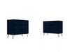 Commode Rockefeller Mid-Century Modern 89 cm en bleu minuit (3 tiroirs) – Lot de 2