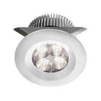 Luminaire cylindrique à encastrer Mpled de Dainolite à intensité variable, avec fini blanc et ampoule de 8 W