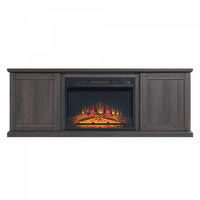 Foyer electrique moderne Franklin style ferme, 2 pieces, noir et brun