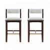 Tabouret de bar moderne Patricia en bois avec revetement blanc glacier - Lot de 2
