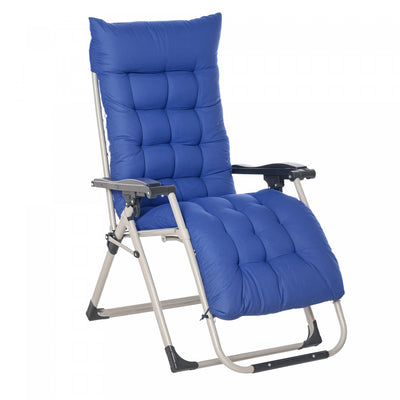 Outsunny Reclining Zero Gravity Chair With Adjustable Backrest, Dark Blue