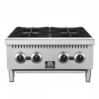 Plaque de cuisson a gaz Commerciale de 24 po avec 4 bruleurs, 104 000 BTU, acier inoxydable – FCMHP0079-24