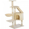 Pawhut 49 '' Arbre A Chat Tour Chaton Griffoir Griffoir Escalade Centre D'activite Maison De Jeu Meubles Pour Animaux De Compagnie Beige