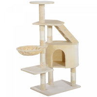 Pawhut 49 '' Arbre A Chat Tour Chaton Griffoir Griffoir Escalade Centre D'activite Maison De Jeu Meu