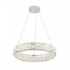 Lustre A Del Integrees Elegance 24 po, Chrome Avec Verres En Cristal