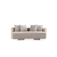 Canape en chenille beige Verandah Mid-Century Modern 231 cm