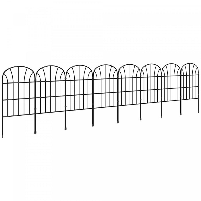 Outsunny Cloture en metal pour bordures de fleurs