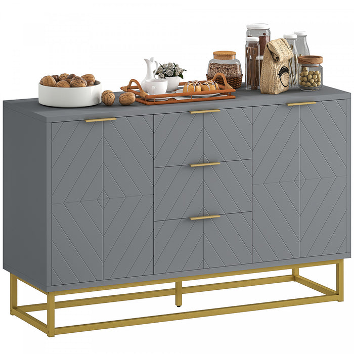 HOMCOM Meuble de Rangement 3 Tiroirs Buffet pour Salle a Manger, Salon