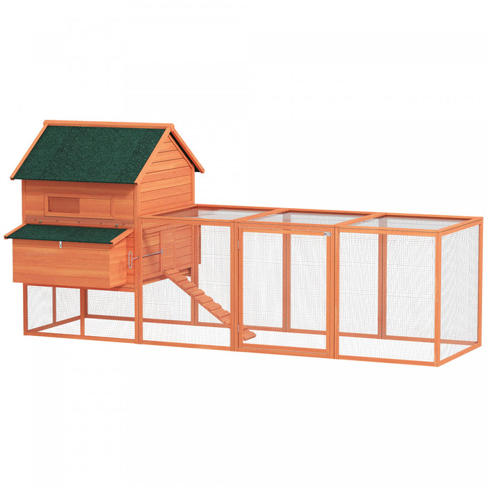 Poulailler 137\"L avec Enclos et Nichoirs Orange