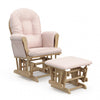 Storkcraft Hoop Fauteuil bercant et pouf - Natural avec pink