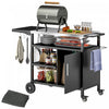 Support BBQ exterieur Outsunny avec table d'appoint pliable, dessus en acier inoxydable
