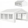 Outsunny 6 m x 4 m Tente de reception robuste, Auvent de garage, blanc\n