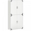 HOMCOM Armoire Rustique Bibliotheque 4 Etageres Blanc