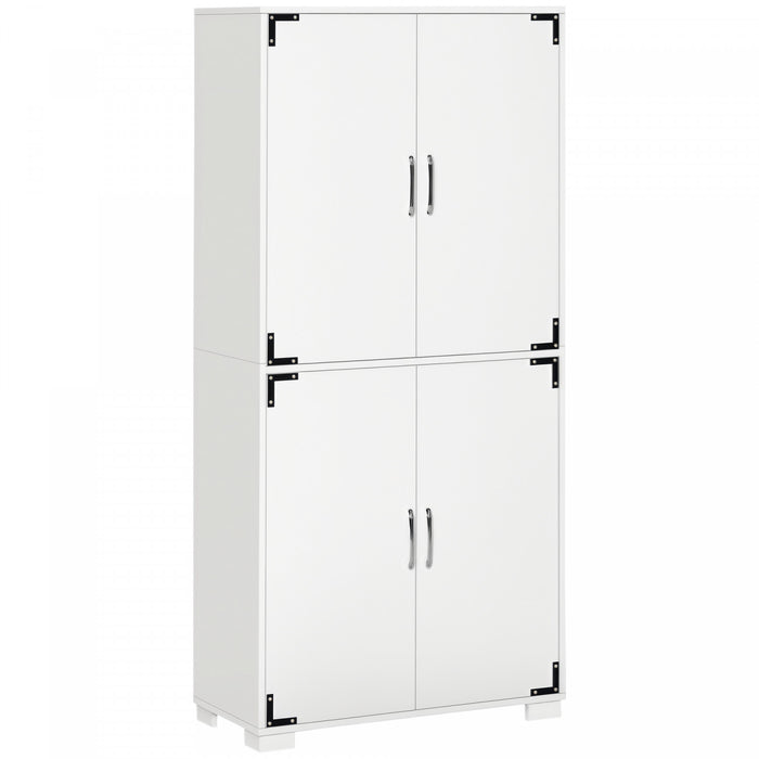 HOMCOM Armoire Rustique Bibliotheque 4 Etageres Blanc
