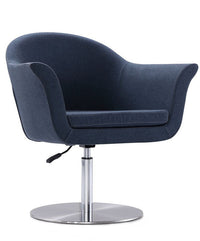 Chaise d’appoint réglable pivotante Voyager de Manhattan Comfort en métal brossé et en tissu - bleu fumé