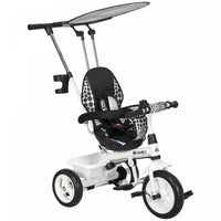 Qaba Tricycle Pour Enfants, Poussette 4 En 1 Avec Guidon Amovible, Barriere De Securite Et Harnais 5