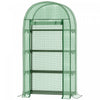 Outsunny Mini Serre De 31,5\" X 19,3\" X 63\", Serre Portative Exterieure Pour Plantes De Jardinage Avec Etageres De Rangement, Porte A Fermeture Eclair Enroulable, Cadre En Metal Et Housse En Pe, Vert