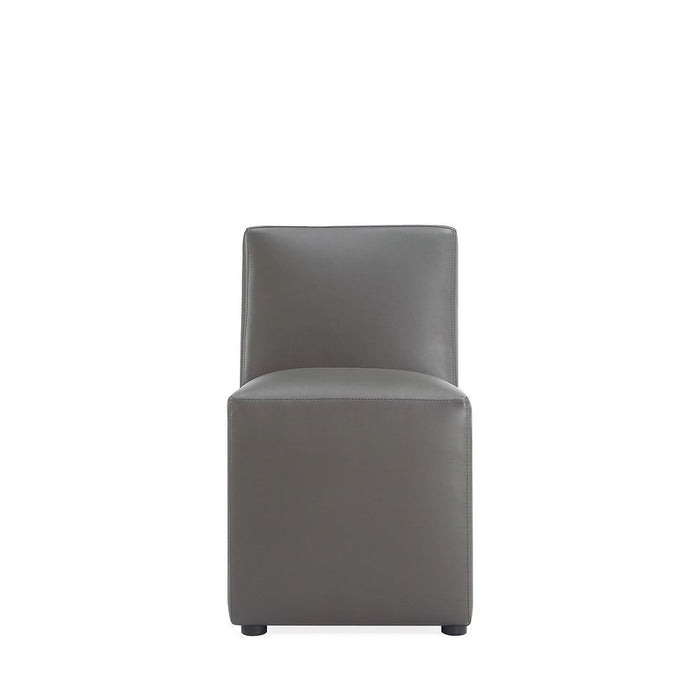 Chaise de salle à manger carrée et moderne Anna de Manhattan Comfort en similicuir - étain
