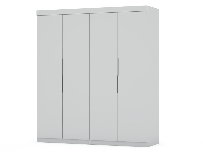 Armoire-penderie contemporaine moderne Mulberry 2 pieces en blanc