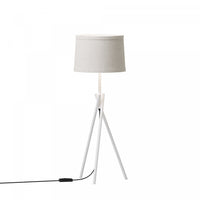  Élégante lampe de table blanche de 26 po à pattes croisées avec abat-jour en tissu