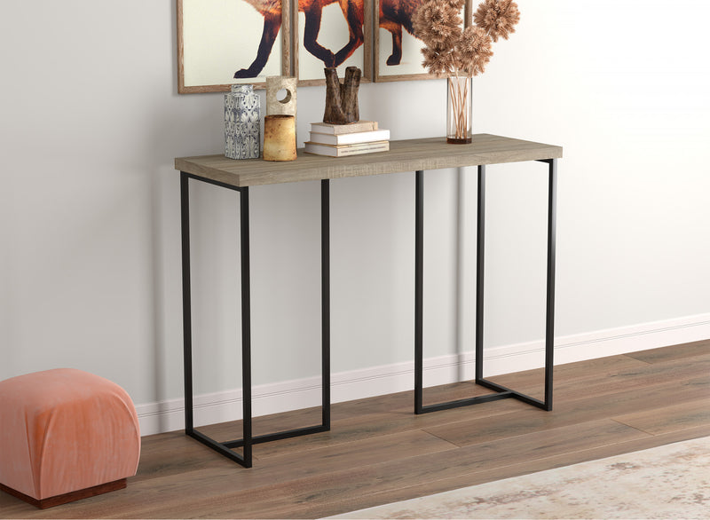 Console de 39 po - taupe foncé avec métal noir