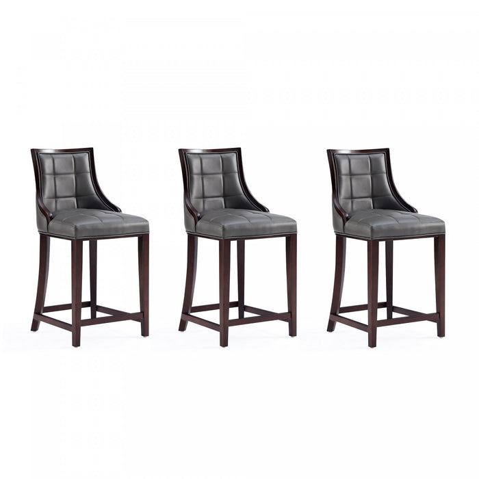 Tabouret de comptoir traditionnel en bois Fifth Avenue avec assise rembourree, graphite - Lot de 3