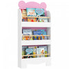 Qaba Bibliotheque Pour Enfants, Etagere De Rangement A 3 Niveaux, Rose