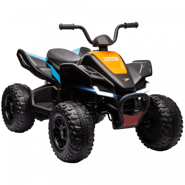 Aosom Quad Pour Enfant Mclaren Mcl 35 Sous Licence 12 V, Vehicule Electrique A 4 Roues Avec Demarrage Lent, Musique Mp3, Phares, Roues De Suspension, Garcons Et Filles Ages De 3 A 8 Ans – Noir