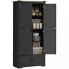 HOMCOM Buffet de Cuisine Haut avec Etageres Reglables, noir et marron