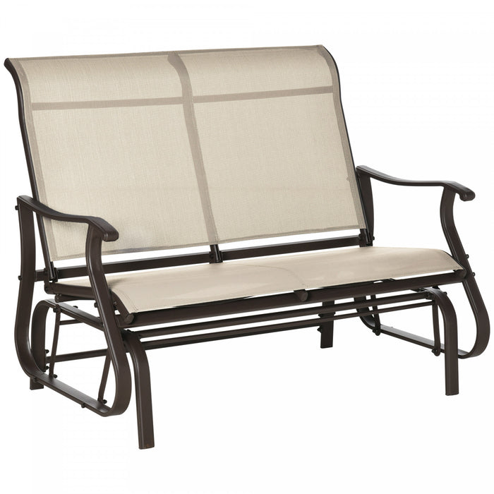 Chaise A Bascule Exterieure Outsunny Pour 2 Personnes, Pour L'exterieur, Le Jardin, Kaki