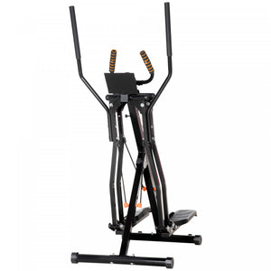 Soozier Fitness Machine Elliptique Avec Quatre Niveaux De Resistance, Ecran Lcd, Capteur De Frequence Cardiaque Et Deux Roues