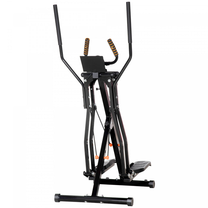 Soozier Fitness Machine Elliptique Avec Quatre Niveaux De Resistance, Ecran Lcd, Capteur De Frequence Cardiaque Et Deux Roues
