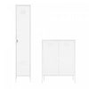 Armoires de rangement modernes Naomi 2 pieces en metal, coloris blanc