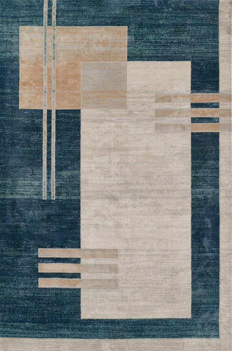 Tapis Contemporain Sorelle 5'1\" x 7'7\" en Bleu
