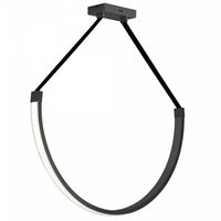 Luminaire suspendu Regan de Dainolite en silicone blanc qui diffuse la lumière, avec fini noir mat et ampoule à DEL de 50 W